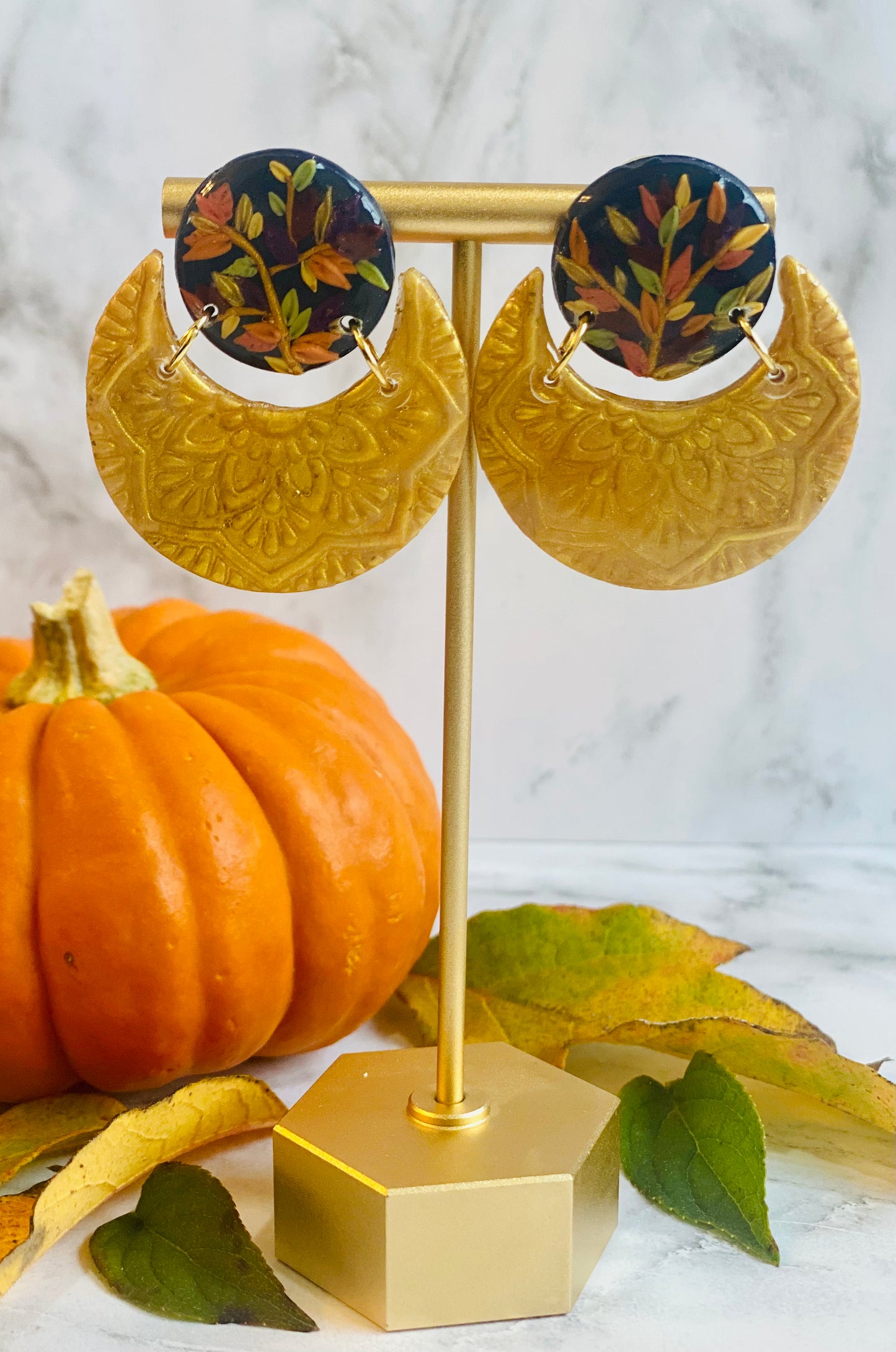 Harvest Moon Stud Dangles