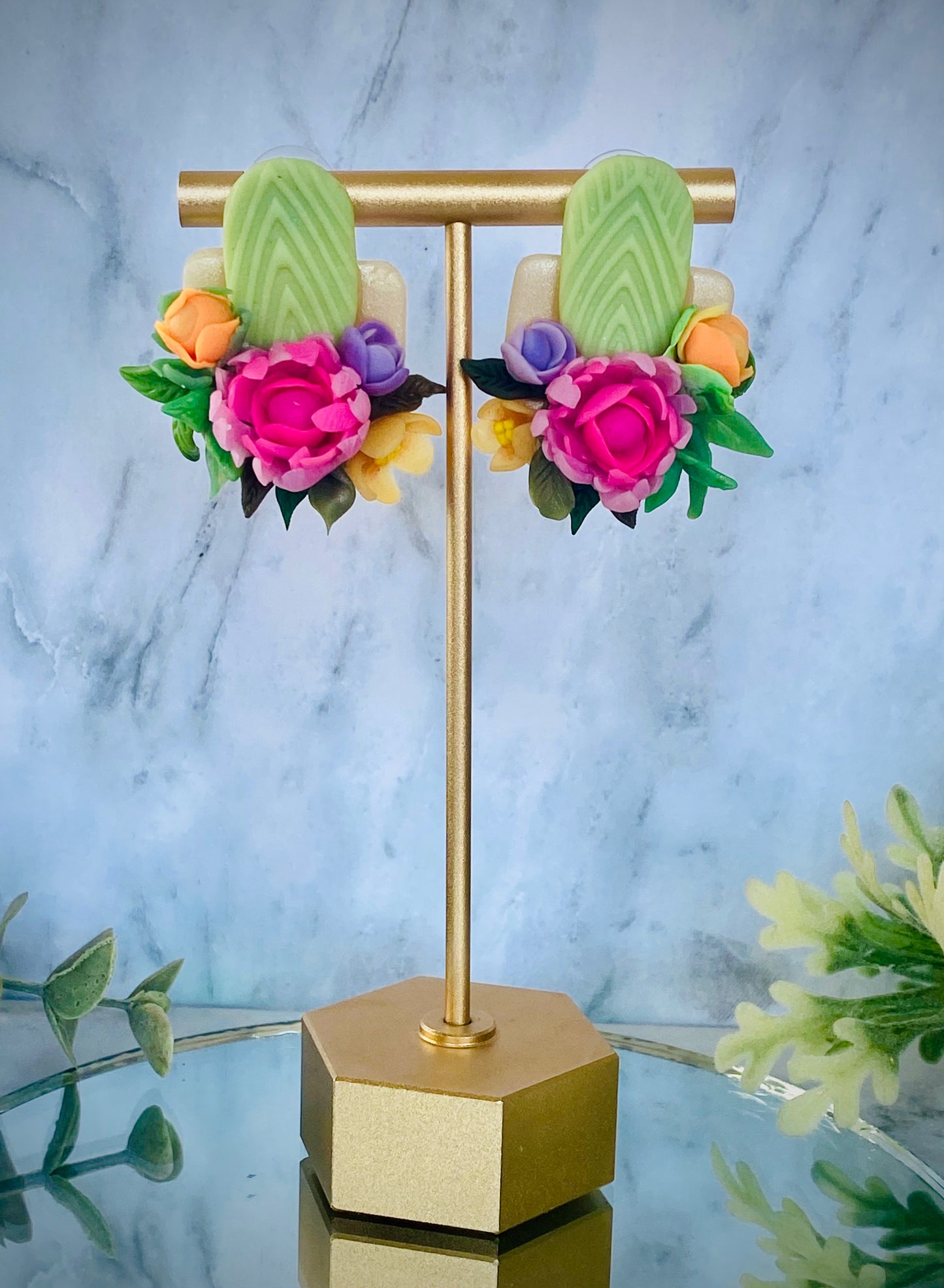Peony Statement Studs (candy pink)