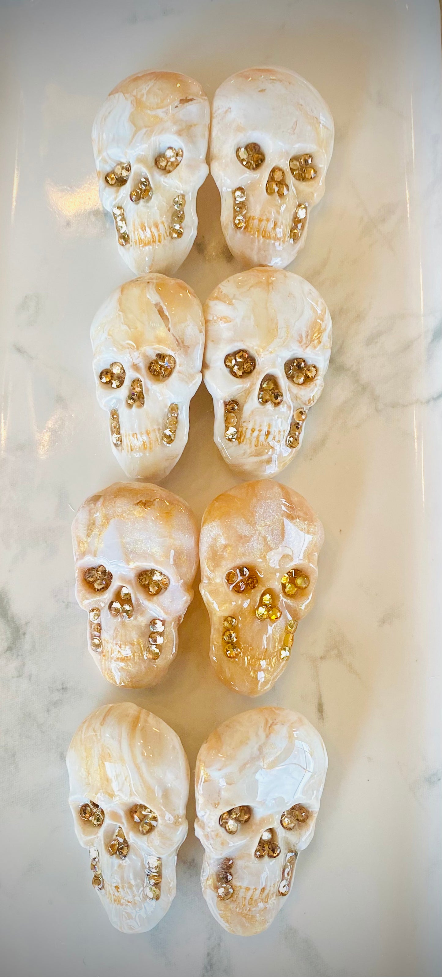 Bone Stone Statement Skull Studs