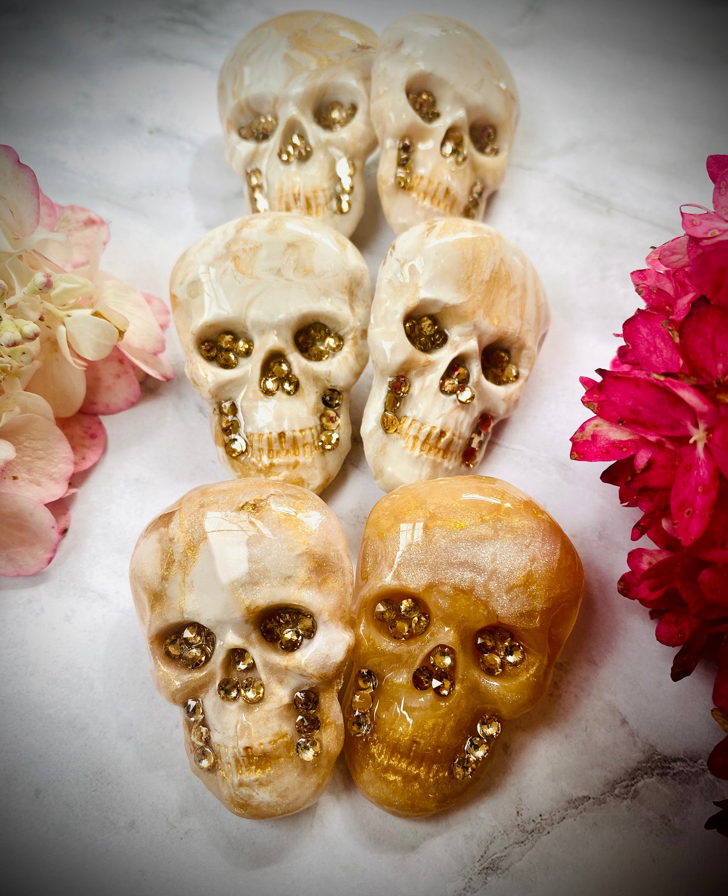 Bone Stone Statement Skull Studs