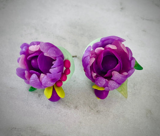 Peony Stud (blue violet)