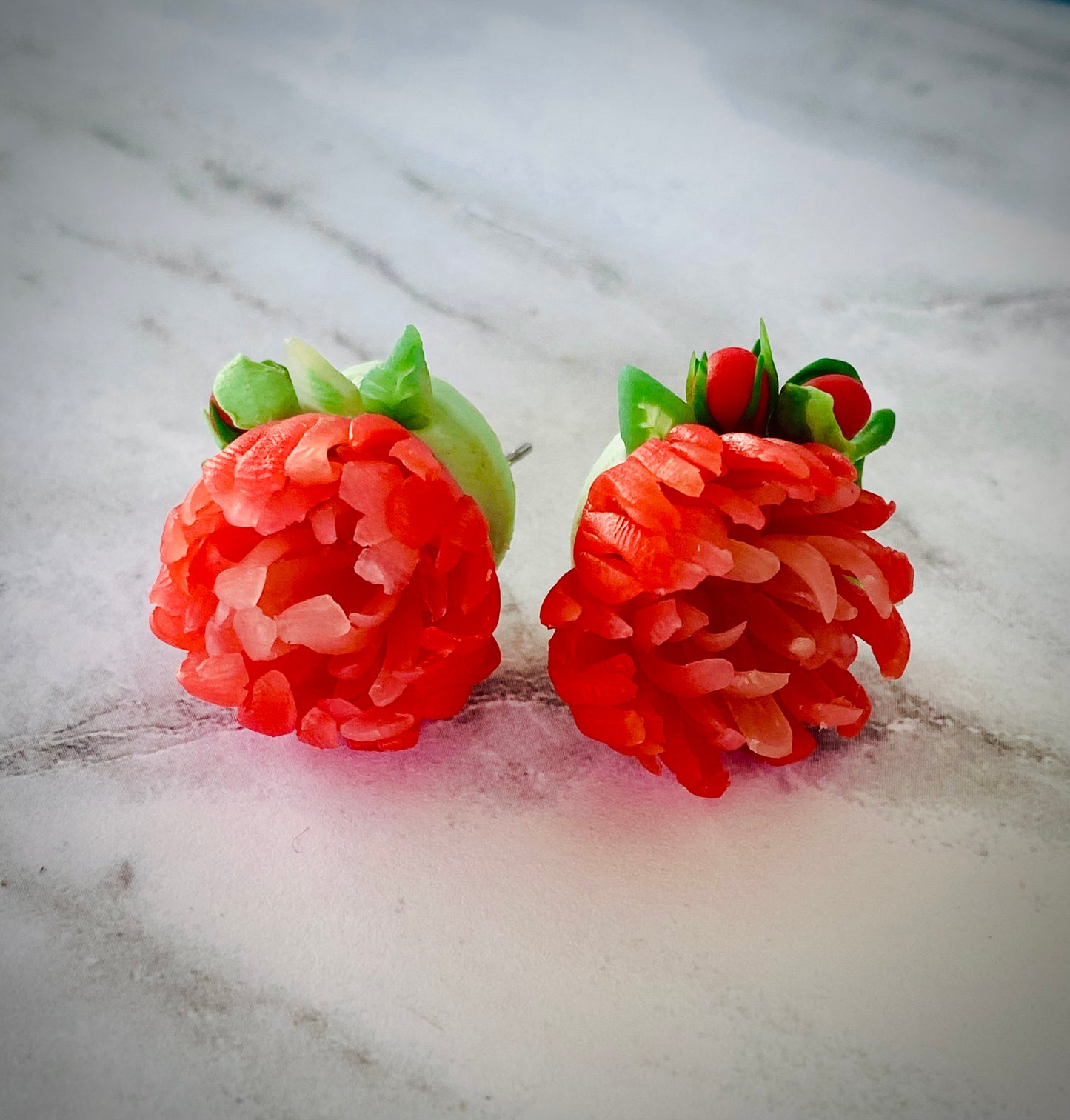 Peony Stud (coral)