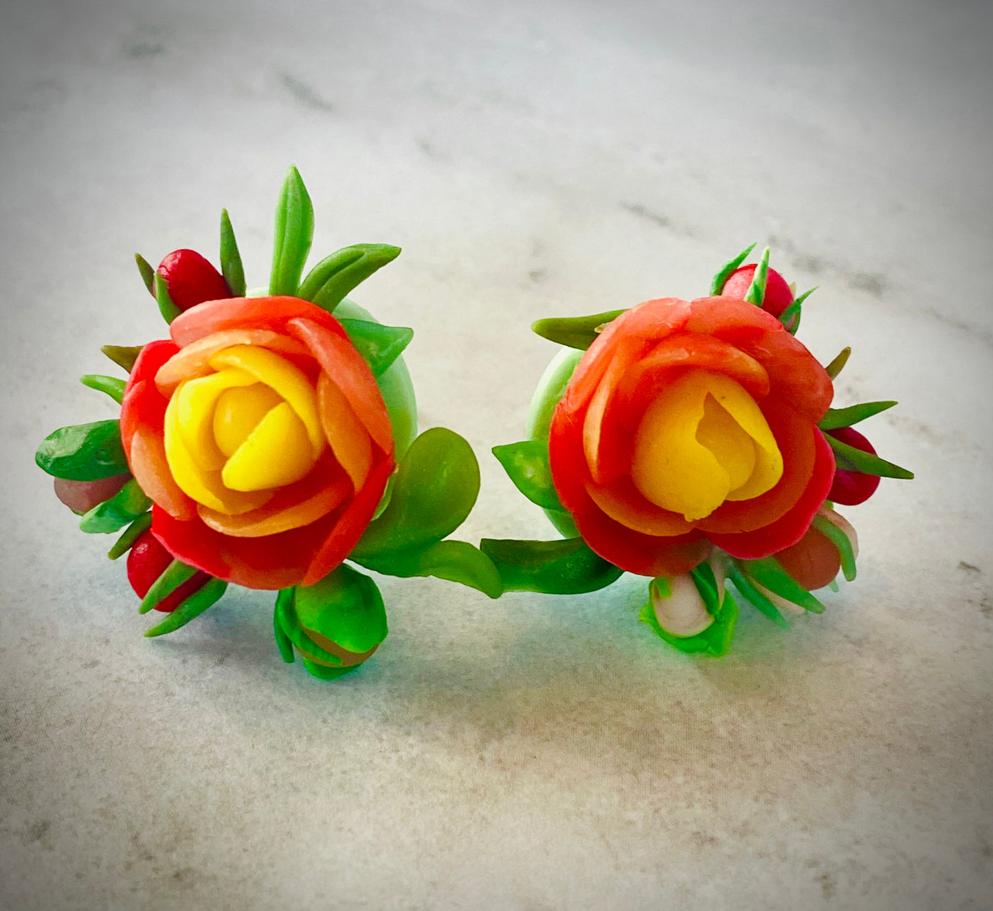 Fire Rose Studs